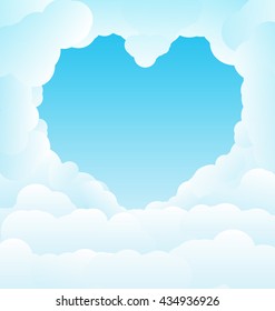 Blue sky with some romantic shaped clouds.
