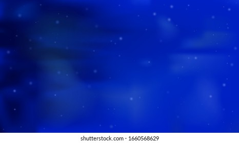 Blue sky with sparkling stars. Vector astronomy illustration