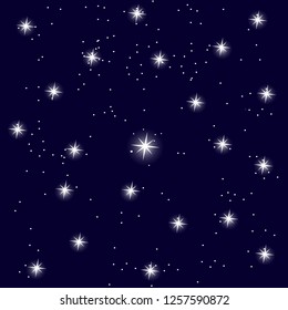 Blue sky with stars background