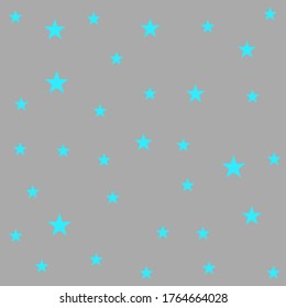 Blue Sky Stars On Gray Background Vector Pattern Design