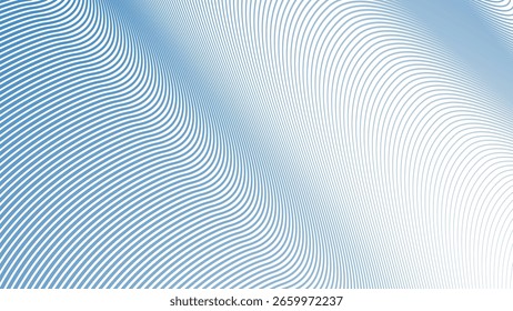 Blue Sky Stripes Wavy Line Abstract Background for Modern Web Design, Digital Art, and UI Presentation