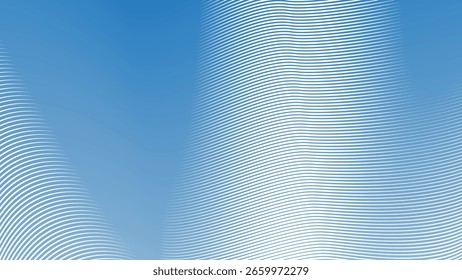 Blue Sky Stripes Linha ondulada fundo abstrato para web design moderno, arte digital e apresentação de interface do usuário