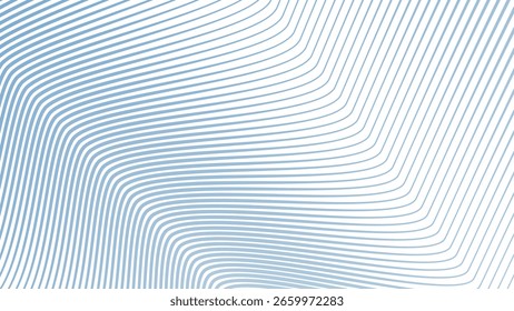 Blue Sky Stripes Wavy Line Abstract Background for Modern Web Design, Digital Art, and UI Presentation