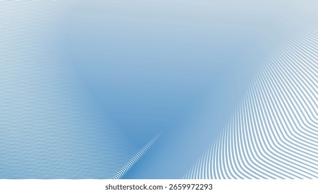 Blue Sky Stripes Linha ondulada fundo abstrato para web design moderno, arte digital e apresentação de interface do usuário