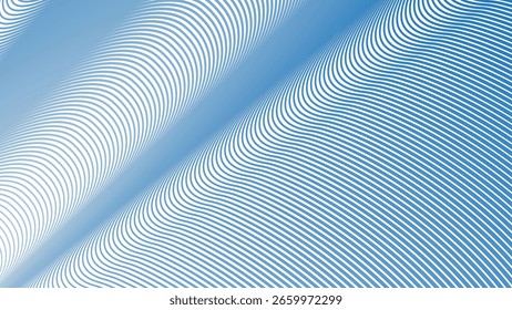 Blue Sky Stripes Wavy Line Abstract Background for Modern Web Design, Digital Art, and UI Presentation