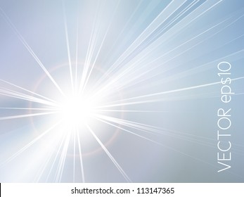 Blue sky and sun abstract background