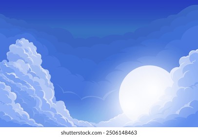 Cielo azul y Plantilla de fondo del sol