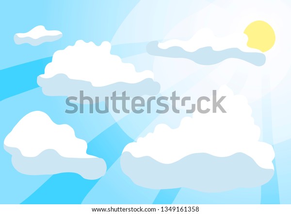 Blue Sky Sun Clouds Cartoon Vector Stock Vector Royalty Free 1349161358 Shutterstock 8299