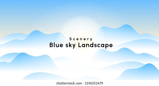 cielo azul con paisaje solar