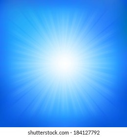 Cielo Azul Con Salto De Sol, Con Malla De Gradiente, Ilustración Vectorial