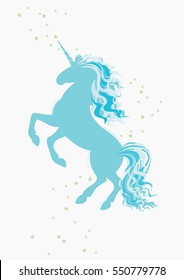 Blue sky unicorn vector art
