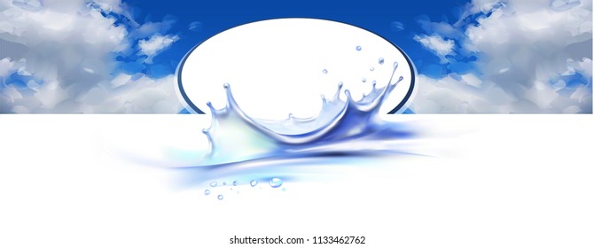 blue sky vector background water splashes