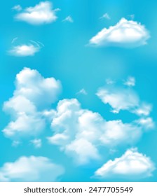 Blue sky vector.mess effect cotton clouds.