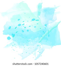 Blue sky watercolor background. vector illustration. Abstract colorful watercolor background