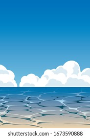 Cielo azul y lado del agua de nubes cercanas, material de fondo