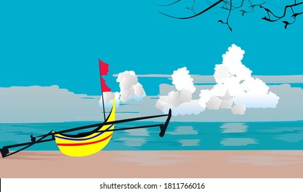 Blue sky with white cloud viewed from beach