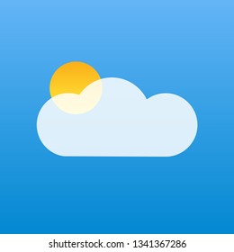 blue sky white cloud yellow sun weather icon