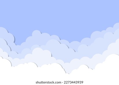 A blue sky with white clouds and a blue sky with white clouds.