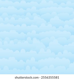 Blue sky and white clouds background. Vector illustration.