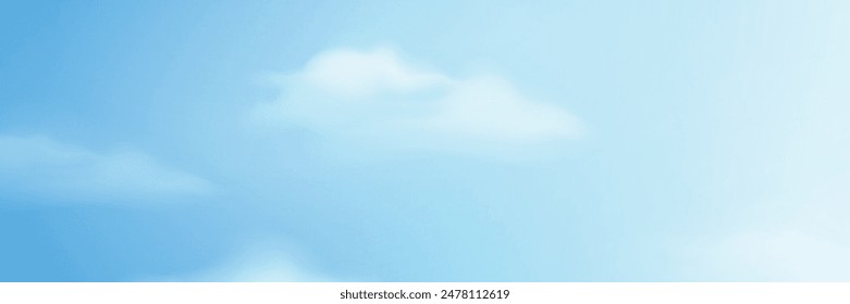 Blue sky with white clouds HD wallpaper design. EPS 10 vector art. Natural and cloudy fresh blue sky background. Natural sky beautiful blue and white texture background.
