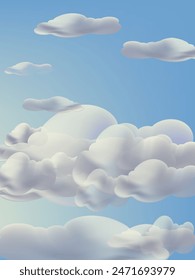 Cielo azul con nubes blancas diseño de Ilustración vectorial de fondo de paisaje. Naturaleza, vista panorámica.