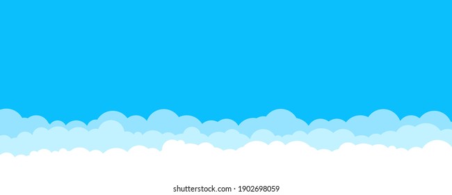 Blue sky with white clouds layers. Sky with clouds background banner template. Stock vector.EPS 10