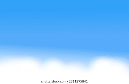 Blue sky with white clouds vector illustration.