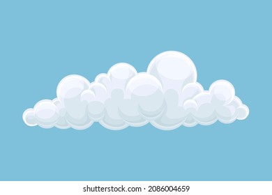 Blue sky with white cumulus cloud vector illustration