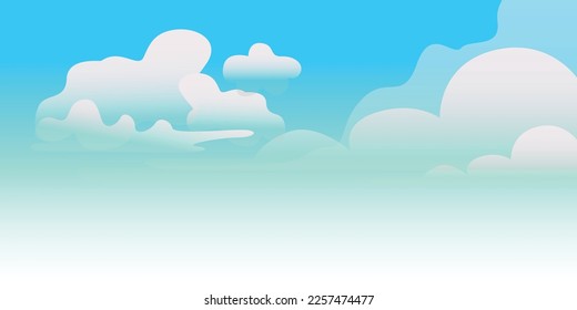 Blauer Himmel mit weißer, flauschiger Cloud-Design-Clipkunst