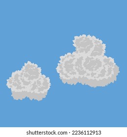 Blue sky with white and gray cloud bush.
