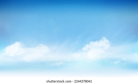 Blue sky and white soft clouds floated in the sky on a clear day. Beautiful air and sunlight with cloud scape colorful. Sunset sky for background.