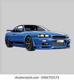 Blue Skyline  vector template illustration 
