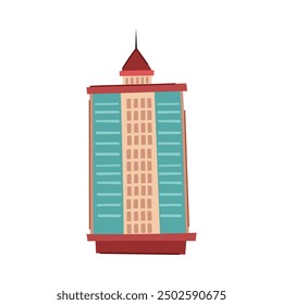 blue skyscraper cartoon. construction cityscape, urban corporate, glass finance blue skyscraper sign. isolated symbol vector illustration