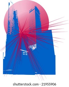 blue skyscrapers