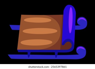 blue sleds for winter vector illustration