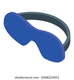 Blue sleep mask is laying flat with an elastic band, promoting a good night's sleep