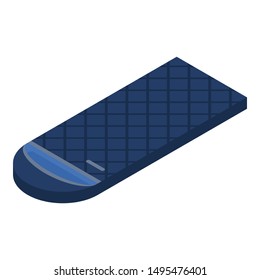Blue sleeping bag icon. Isometric of blue sleeping bag vector icon for web design isolated on white background