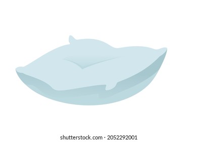 Blue sleeping pillow vector illustration on white background