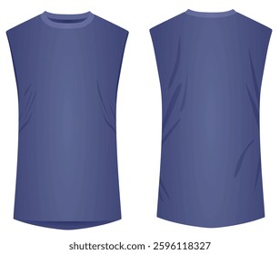 Blue sleeveless jersey. vector illustration