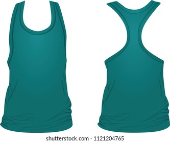 Blue sleeveless t shirt. vector illustration