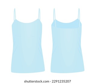 Blue sleeveless t shirt. vector illustration