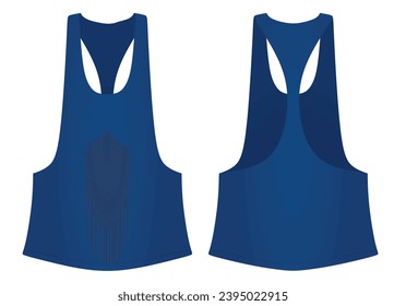 Blue sleeveless t shirt. vector illustration