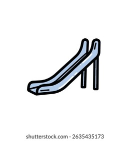 Blue slide stands alone playground outdoors recreation
