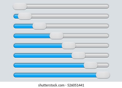 Blue slider bar. User interface control panel. Vector illustration