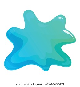 Blue slime blob is splashing, making an abstract organic shape