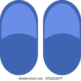 Zapatillas azules, ilustración, vector sobre fondo blanco.