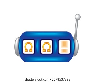 Blue slot machine icon vector