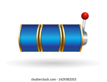 Blue Slot Machine. Slots Reel Spin Gambling Vector Illustration
