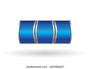 Blue Slot Machine Slots Reel Spin Gambling Vector Illustration