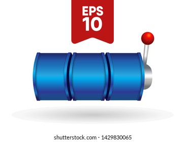 Blue Slot Machine Slots Reel Spin Gambling Vector Illustration